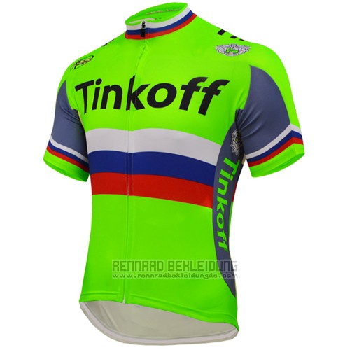2016 Fahrradbekleidung UCI Weltmeister Tinkoff Grun Trikot Kurzarm und Tragerhose